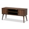 Baxton Studio Alard Mid-Century Walnut Brown Finished 2-Door Wood TV Stand 159-9850 - alternate 1
